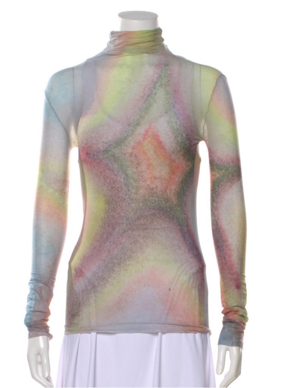 Acne Multi-Color Sheer Long Sleeve Tee